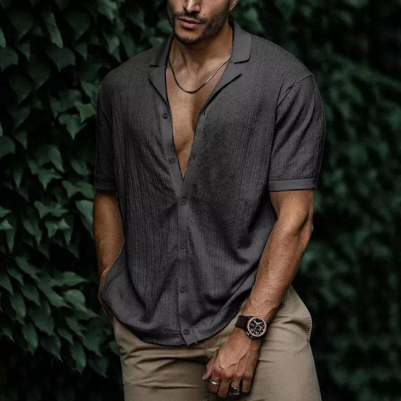 Javal Mens Cotton Shirt For Men Summer Breathable Lightweight Button Down Modern Fit