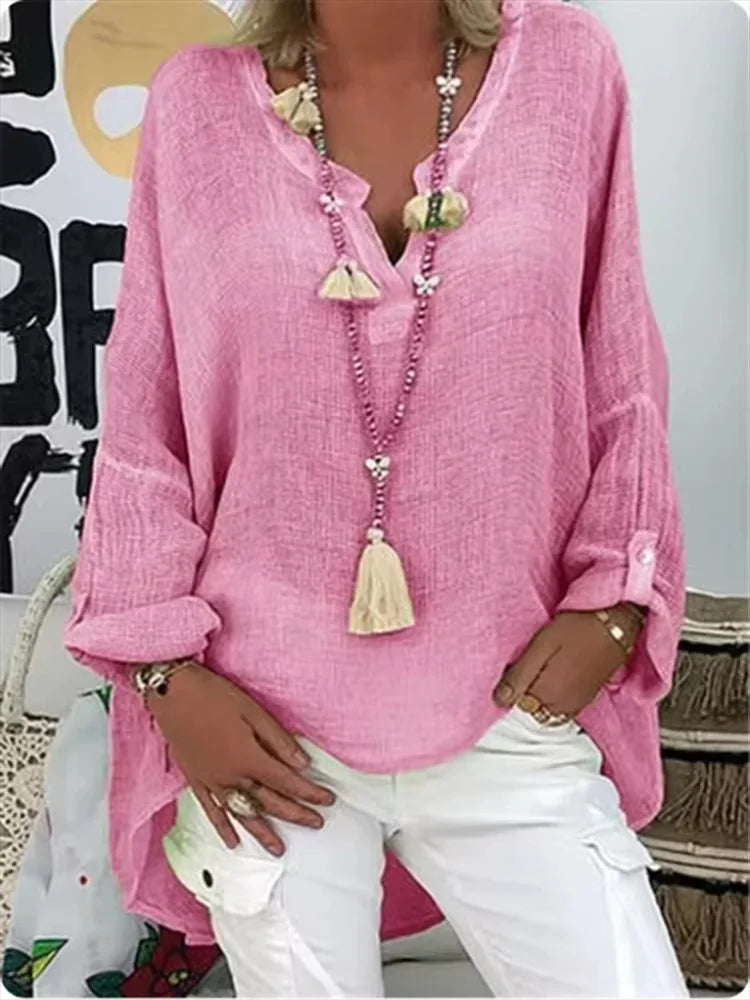 Women's Oversized Blouse with Lightweight Fabric and Relaxed Fit