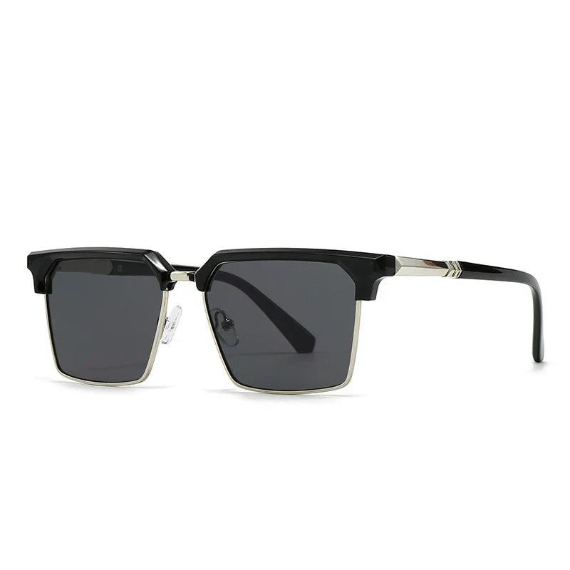 TrendAura Verve Retro Gradient Sunglasses With Gold Tone Accents UV400 Protection Unisex Square Frames