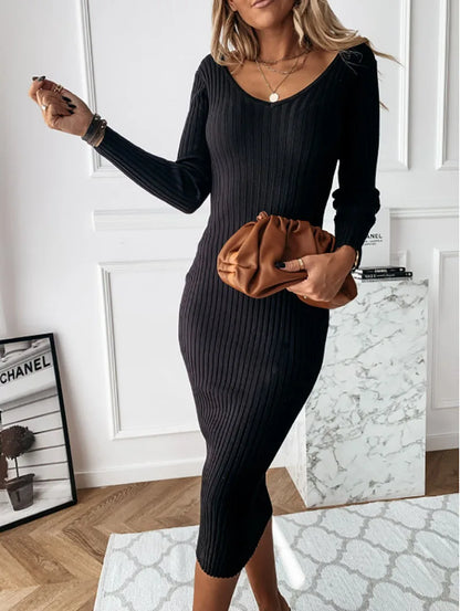 TrendAura | Ribbed knit dress for women
