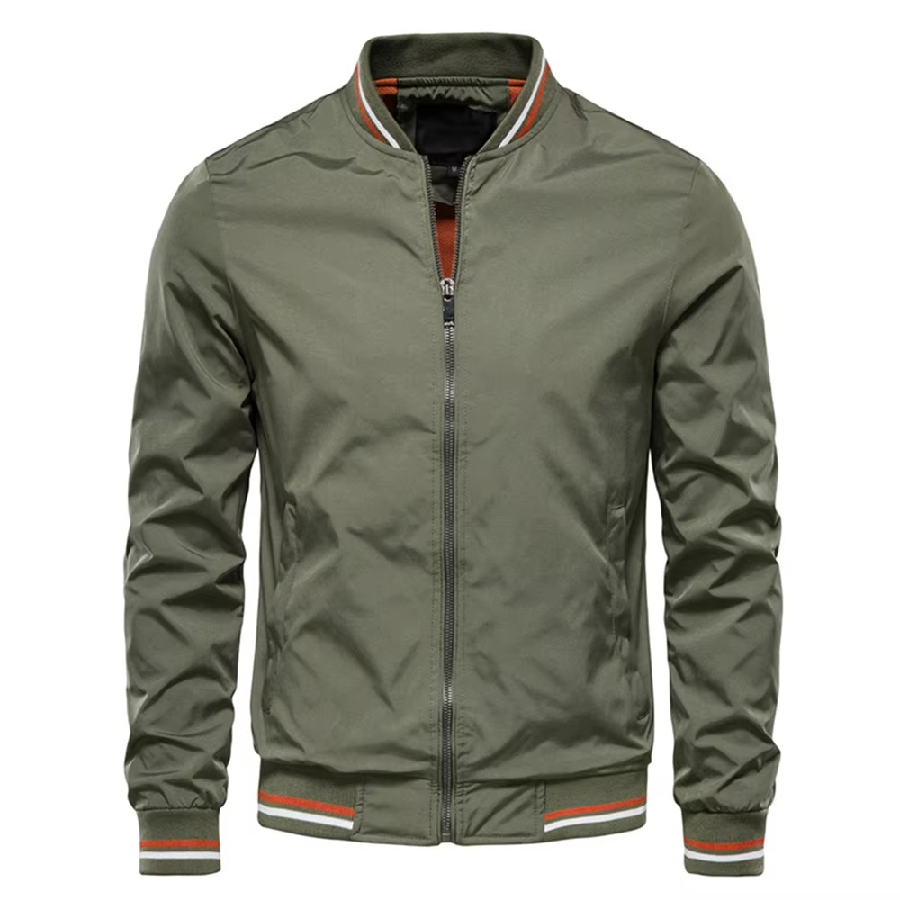 Mens Slim Fit Burgundy Bomber Jacket Lightweight Baseball Style For All Seasons TrendAura