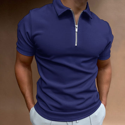 Max Zipper Polo Shirt For Men Ultra Comfortable Modern Style For Office And Casual Wear