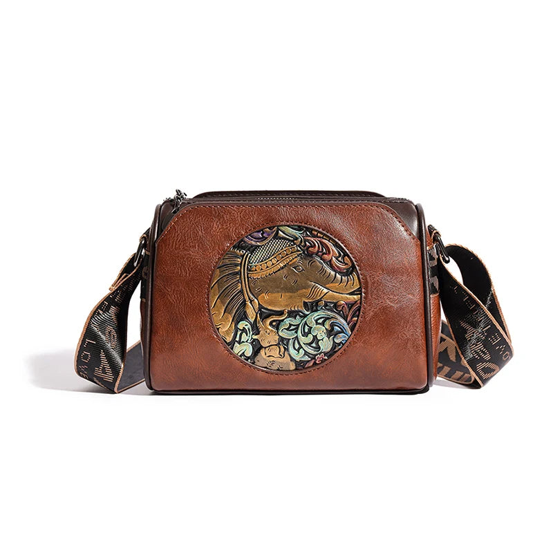 TrendAura Embossed Elephant Leather Shoulder Bag - Symbol Of Luck, Strength And Wisdom
