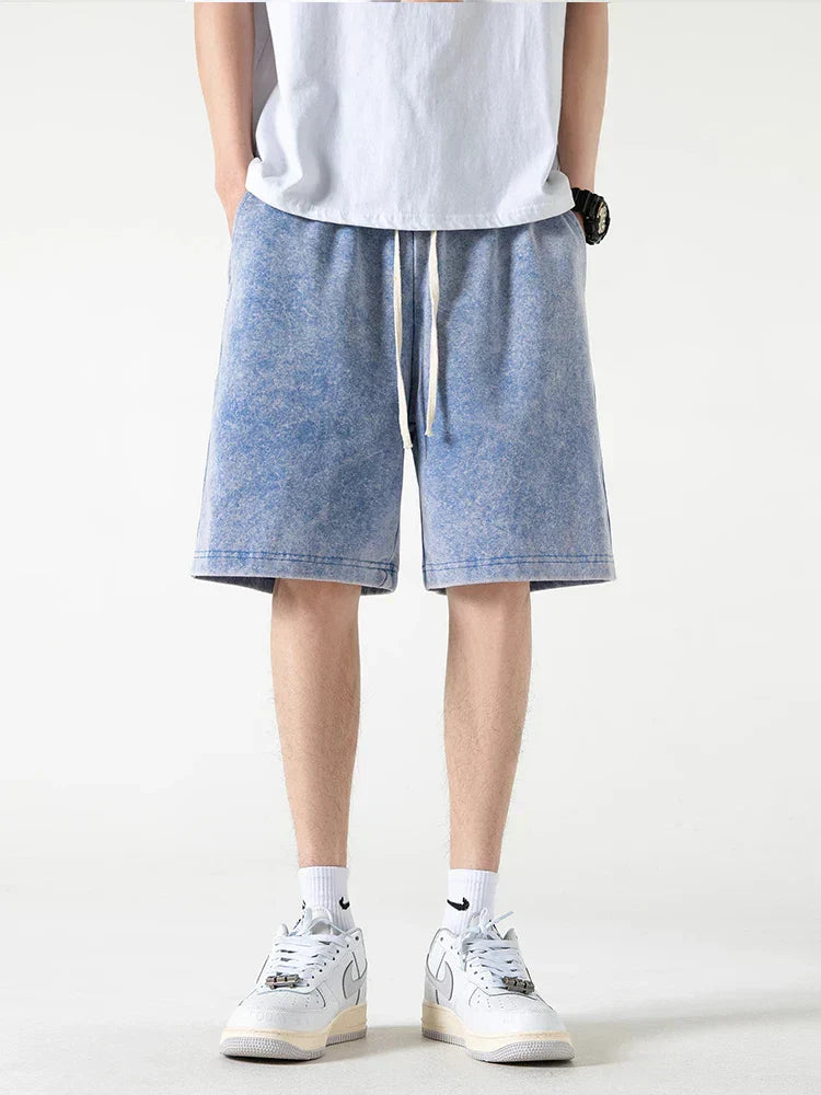 TrendAura Nordic Flair Men's Relaxed Fit Cotton Blend Shorts With Elastic Waist Drawstring Closure