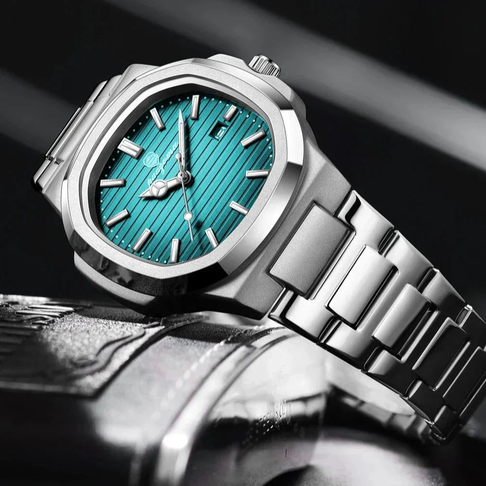 TrendAura Foundation Stainless Steel Watch With Quartz Movement Water Resistant Luminous Hands Date Display For Men