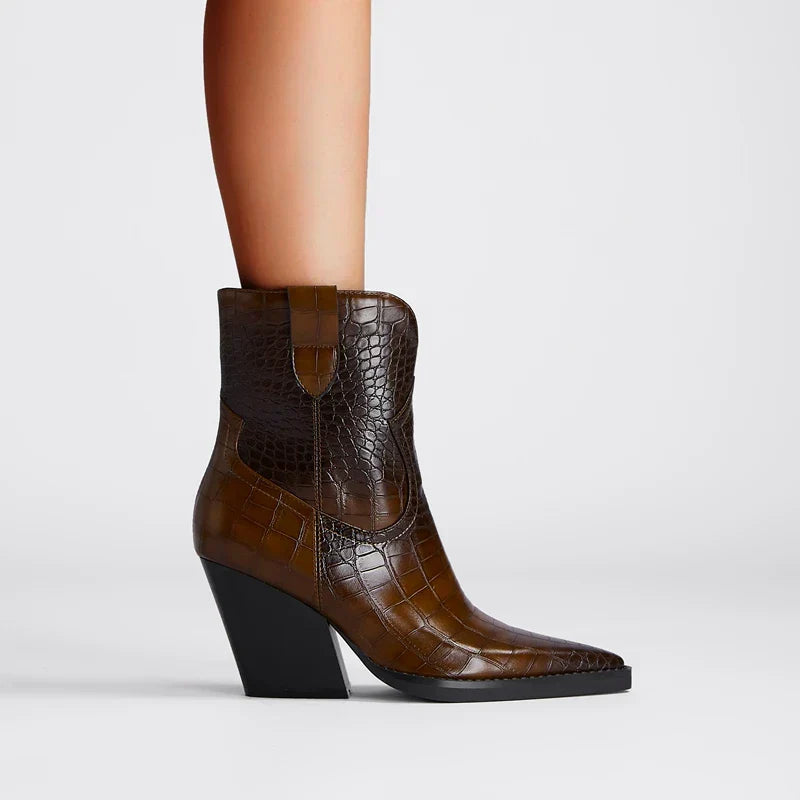 Women's Ankle Boots with Mid-Height and Sturdy Sole