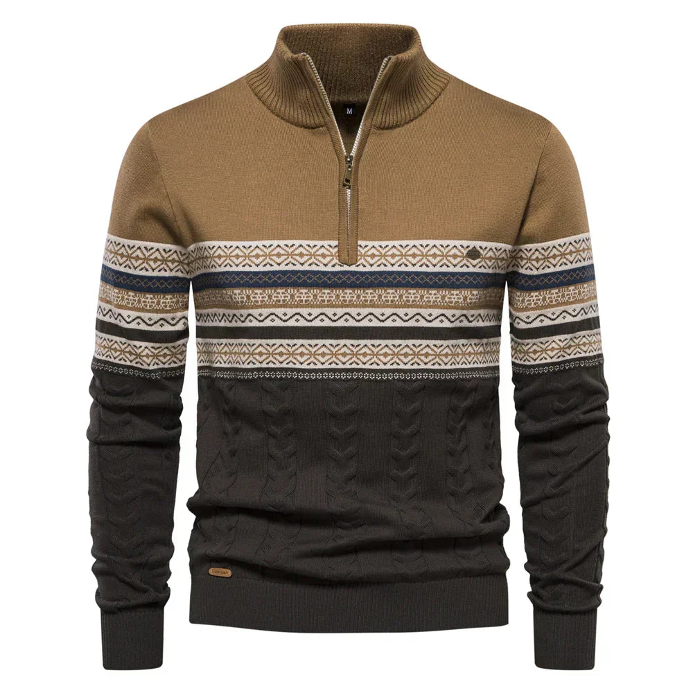 Neon Men's Pullover Sweater With Bold Ethnic Pattern Soft Warm Fabric Casual Streetwear For Modern Men