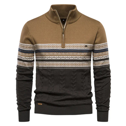 Neon Men's Pullover Sweater With Bold Ethnic Pattern Soft Warm Fabric Casual Streetwear For Modern Men