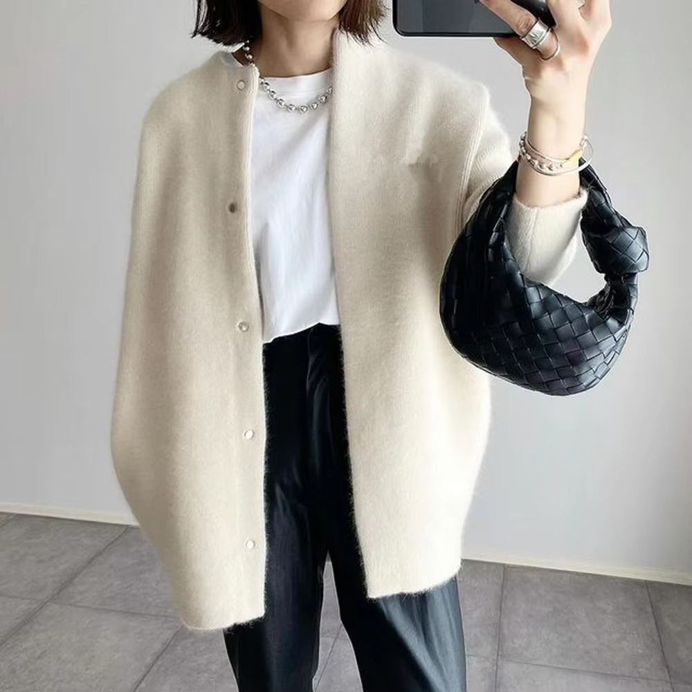 Autumn Vintage Single Breasted Knit Cardigan for Women