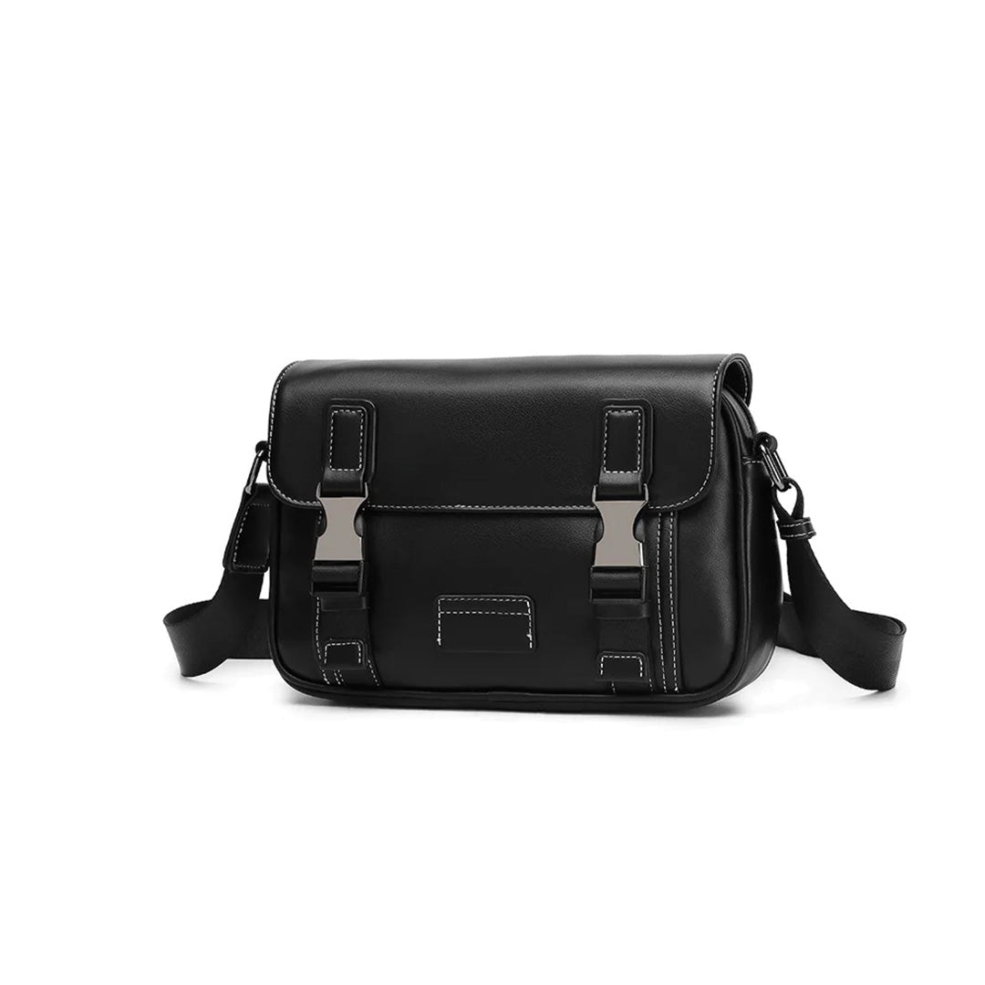 TrendAura Varsity Club Messenger Bag - Lightweight Leather Exterior with Nylon Interior and Secure Snap Closure