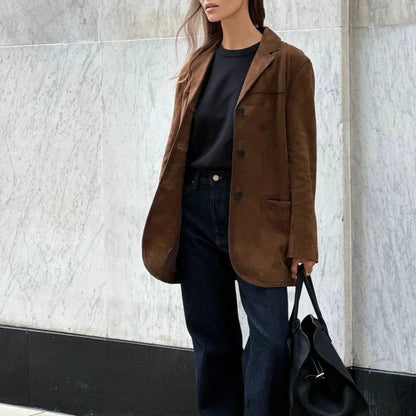 Loose Suede Jacket for Women Warm and Chic