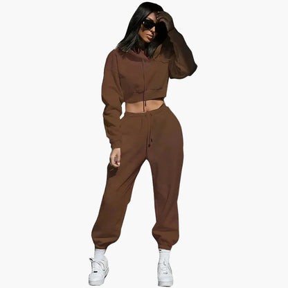 Women's Tracksuit Two-Piece Hoodie & Jogging Pants Leisure Sports Set