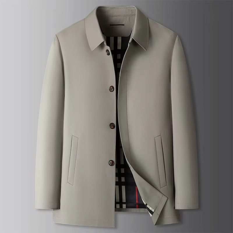 Plus Size Mens Long Trench Coat Overcoat for Spring and Autumn Casual Style and Warmth