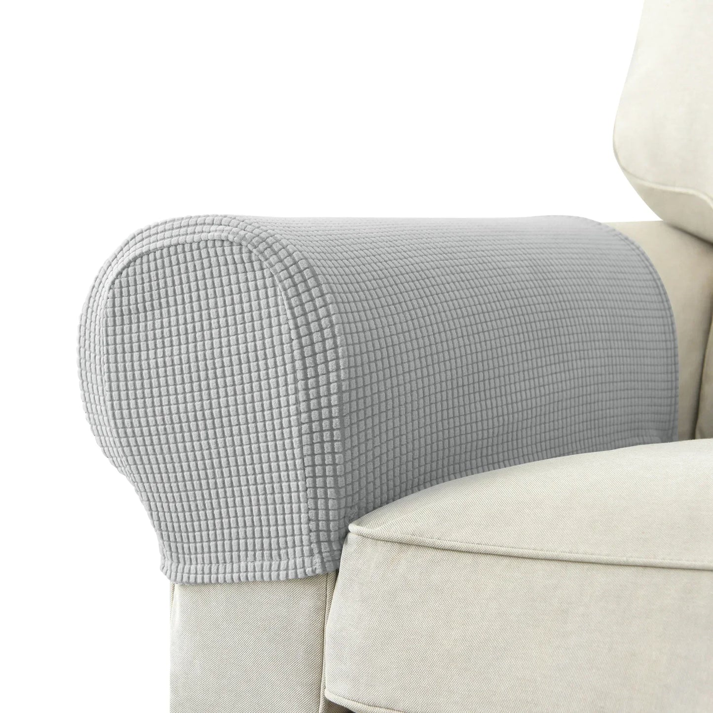 Textured Stretch Armrest Cover in Gray