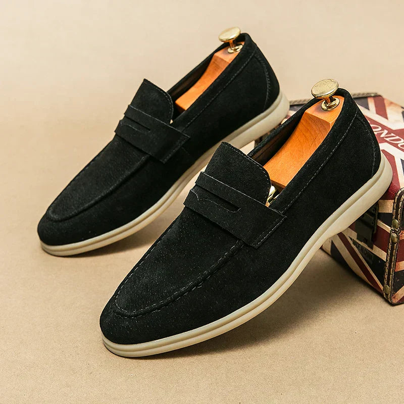 Marciano Yacht Loafers Mens Dark Khaki Premium Leather Non Slip Sole For Everyday Nautical Style And Comfort