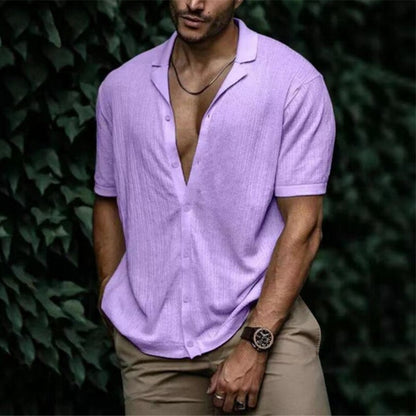 Javal Mens Cotton Shirt For Men Summer Breathable Lightweight Button Down Modern Fit