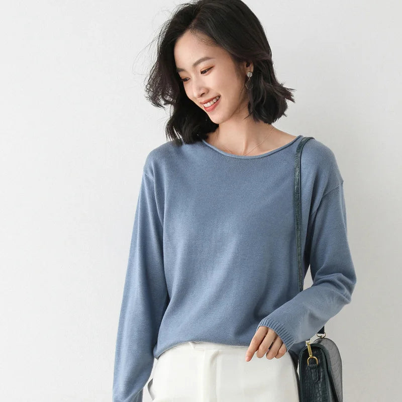 Women's sweater made of solid knit | Long sleeves