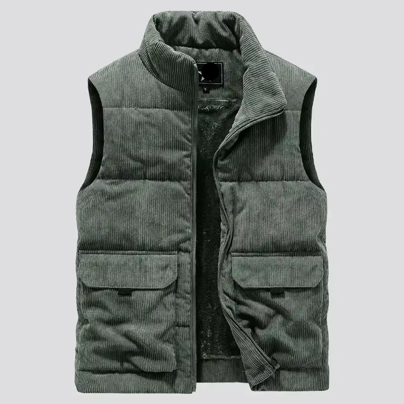 TrendAura Men's Winter Wool Blend Padded Vest Sleeveless Jacket Warm Insulation Plus Size Up To 6XL
