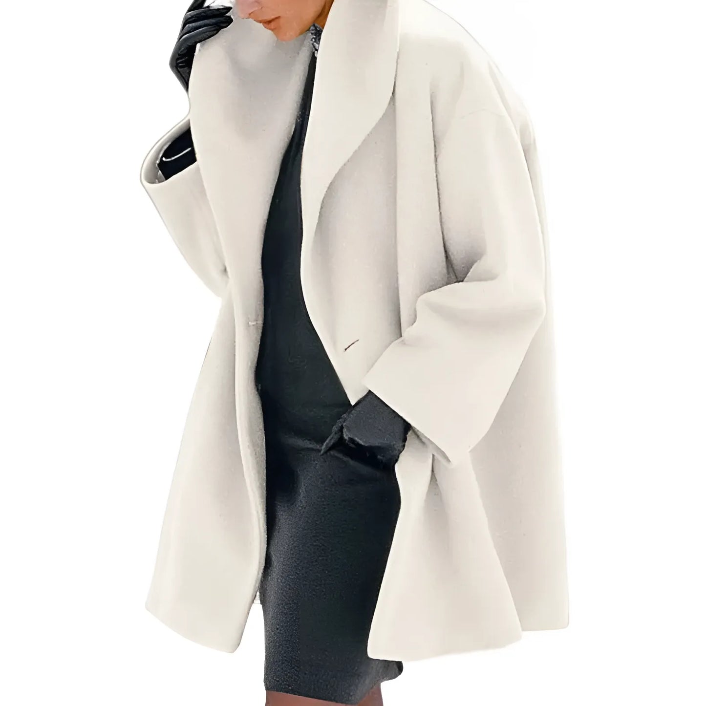 Women's Winter Trench Coat | Oversized With Draped Collar