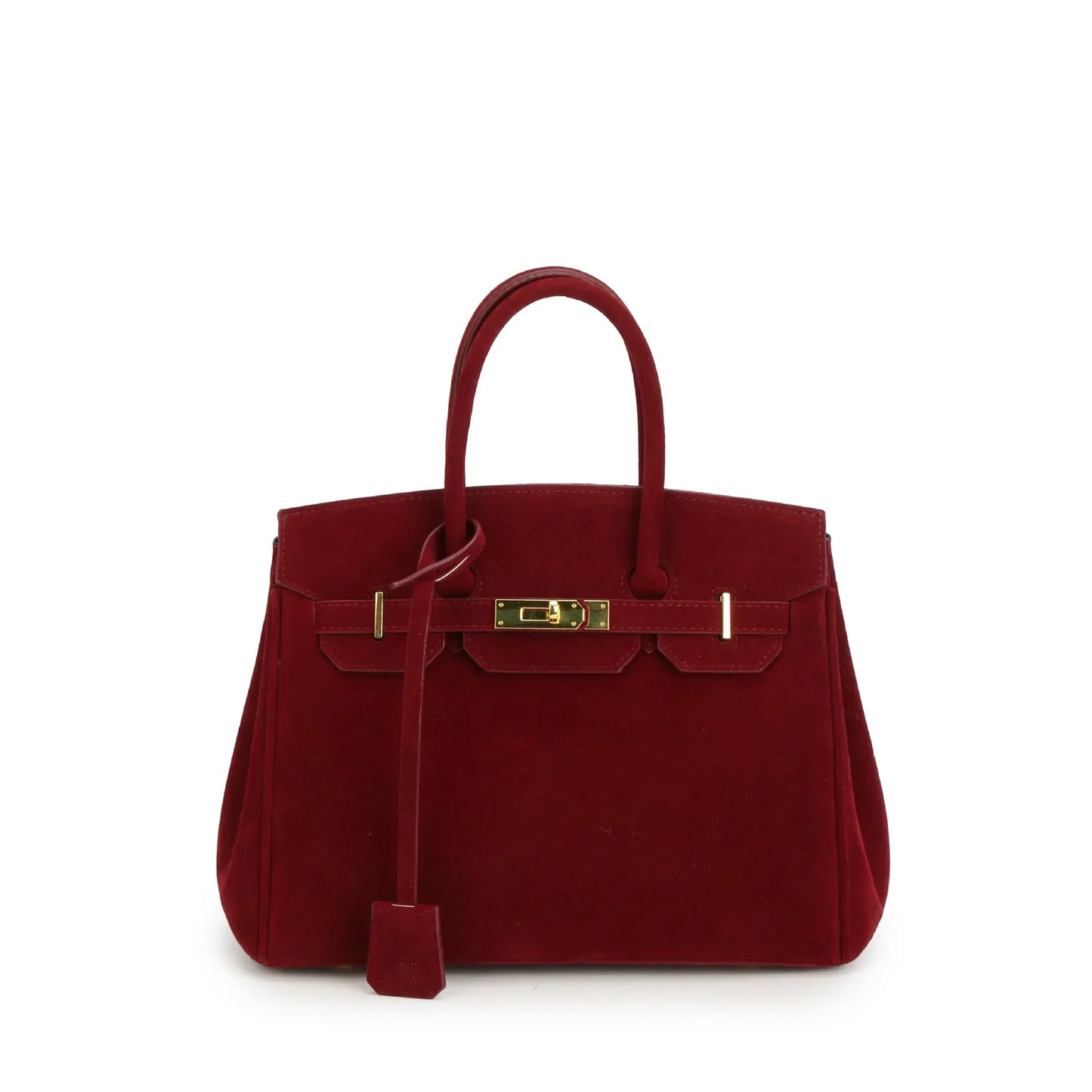 Kelly Suede Shoulder Bag With Gold Hardware For Women