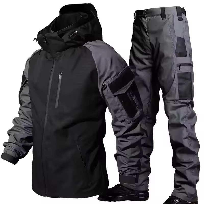 Men's Tactical Waterproof Combat Training Suit Outdoor Multi-Pocket Wear-Resistant Set by TrendAura