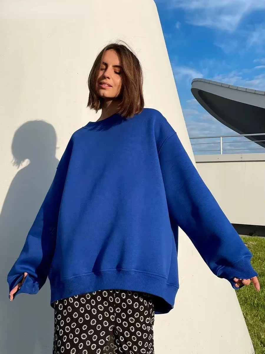 Oversized Fleece Hoodie for Women Warm Loose Fit Pullover Sweatshirt