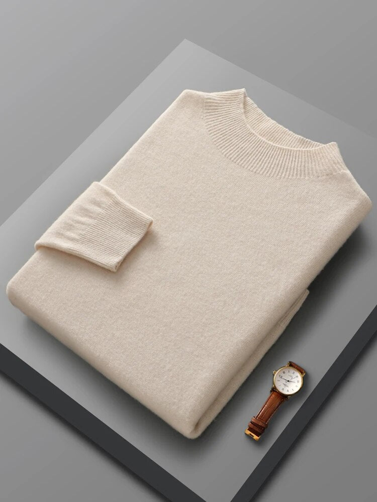 TrendAura Joshua Ribbed Crewneck Sweater For Men Solid Long Sleeve Smart Casual Knitwear