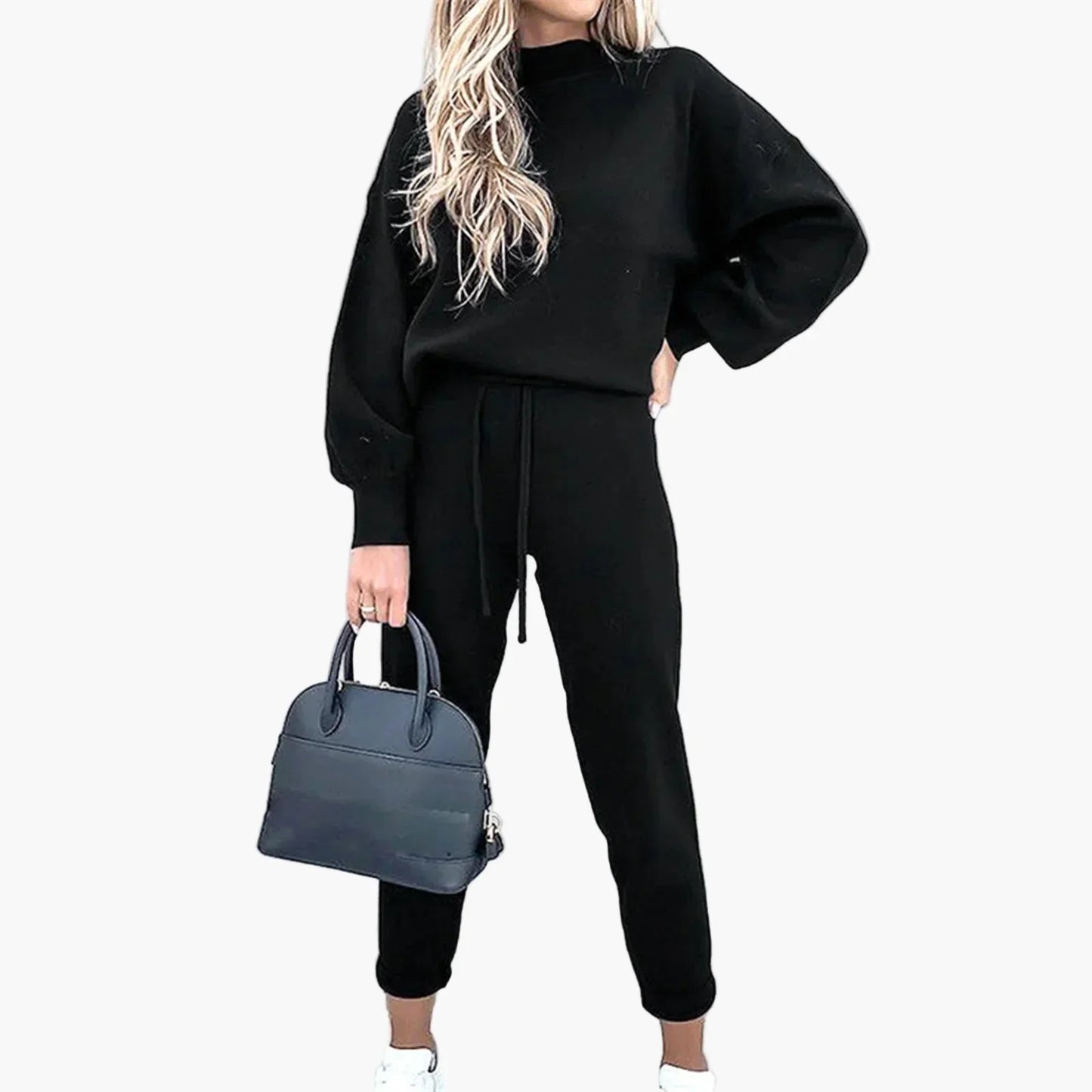Women's Casual Two-Piece Set – Fashionable Lounge Outfit with Wide-Leg Pants and Long-Sleeve Shirt, Perfect for Everyday & Streetwear