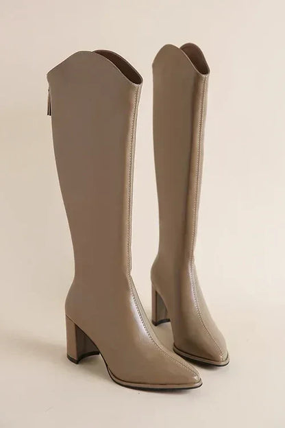 Adele | Winter Boots for Women made of Leather Knee-High with Rubber Sole