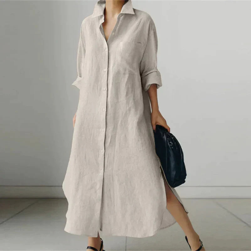 Women’s Button Down Shirt Dress | Midi