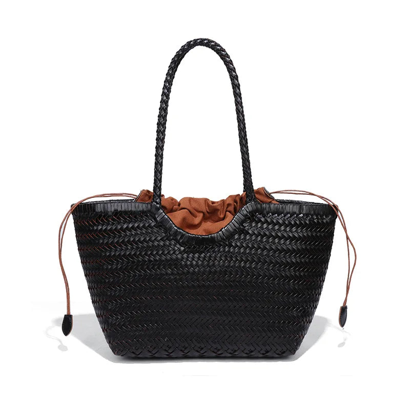TrendAura Kathy Woven Tote Bag - Spacious Straw Beach Tote With Durable Structure