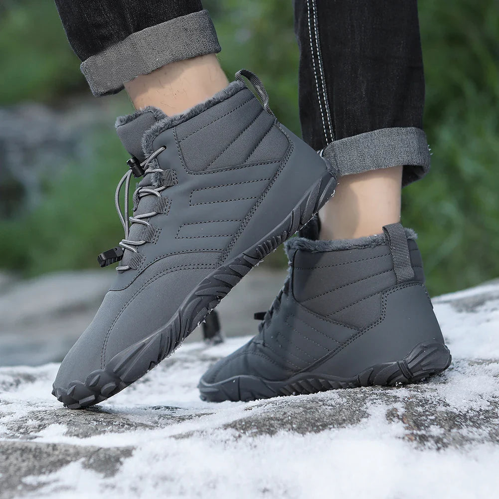 JOCESTYLE Winter Barefoot Running Shoes For Men And Women Lightweight Warm Anti Slip Traction