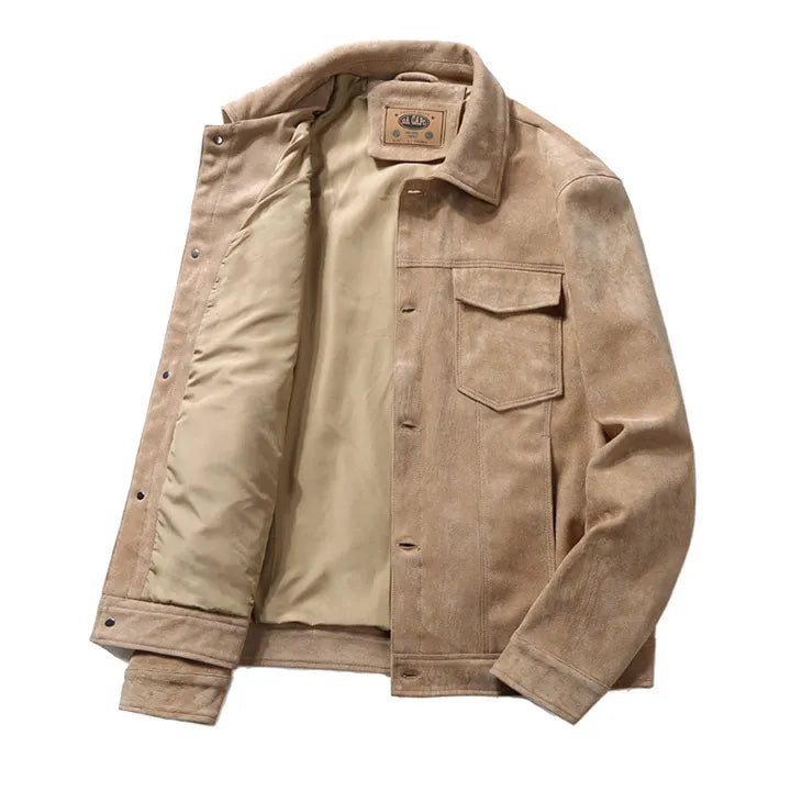 Hunter Men's Premium Suede Jacket By TrendAura Timeless Tailored Outerwear For Everyday Style