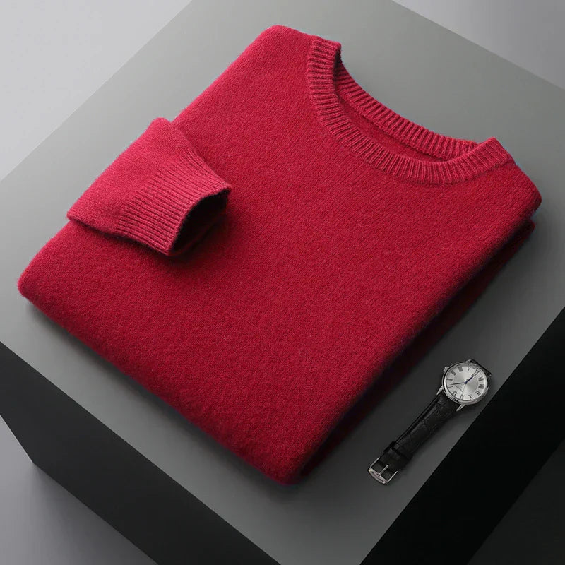 TrendAura Nordisk Flair Men's Wool Sweatshirt Loose Fit Round Neck Ribbed Cuffs Minimalist Design
