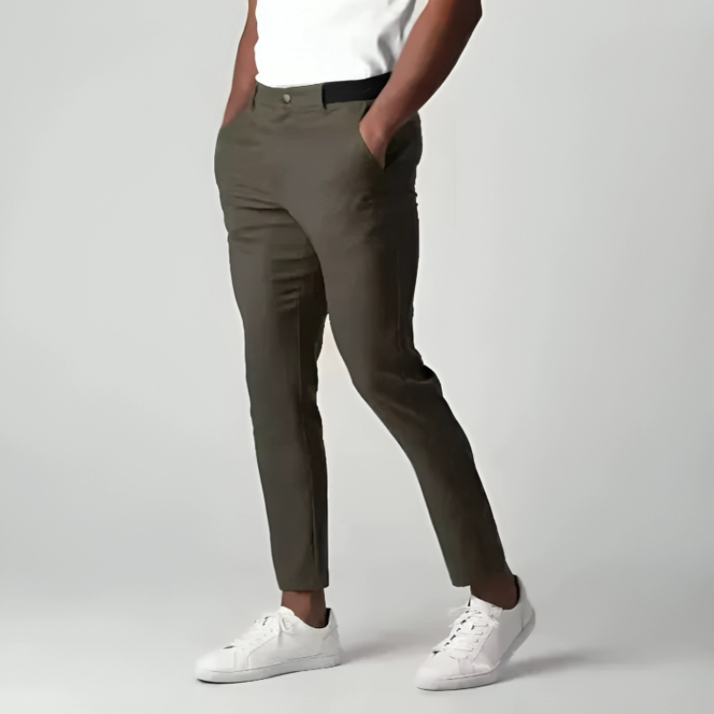 Brannor Cotton Tapered Pants For Men Breathable Stretch Cotton Flat Front Comfort All Season TrendAura
