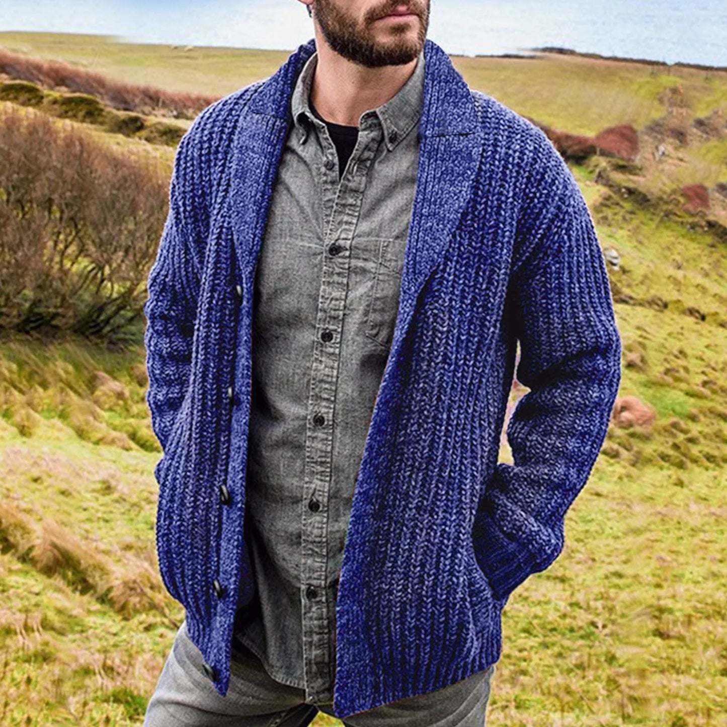 Max Mens Cardigan For Comfort And Versatile Layering With Button Closure And Pockets