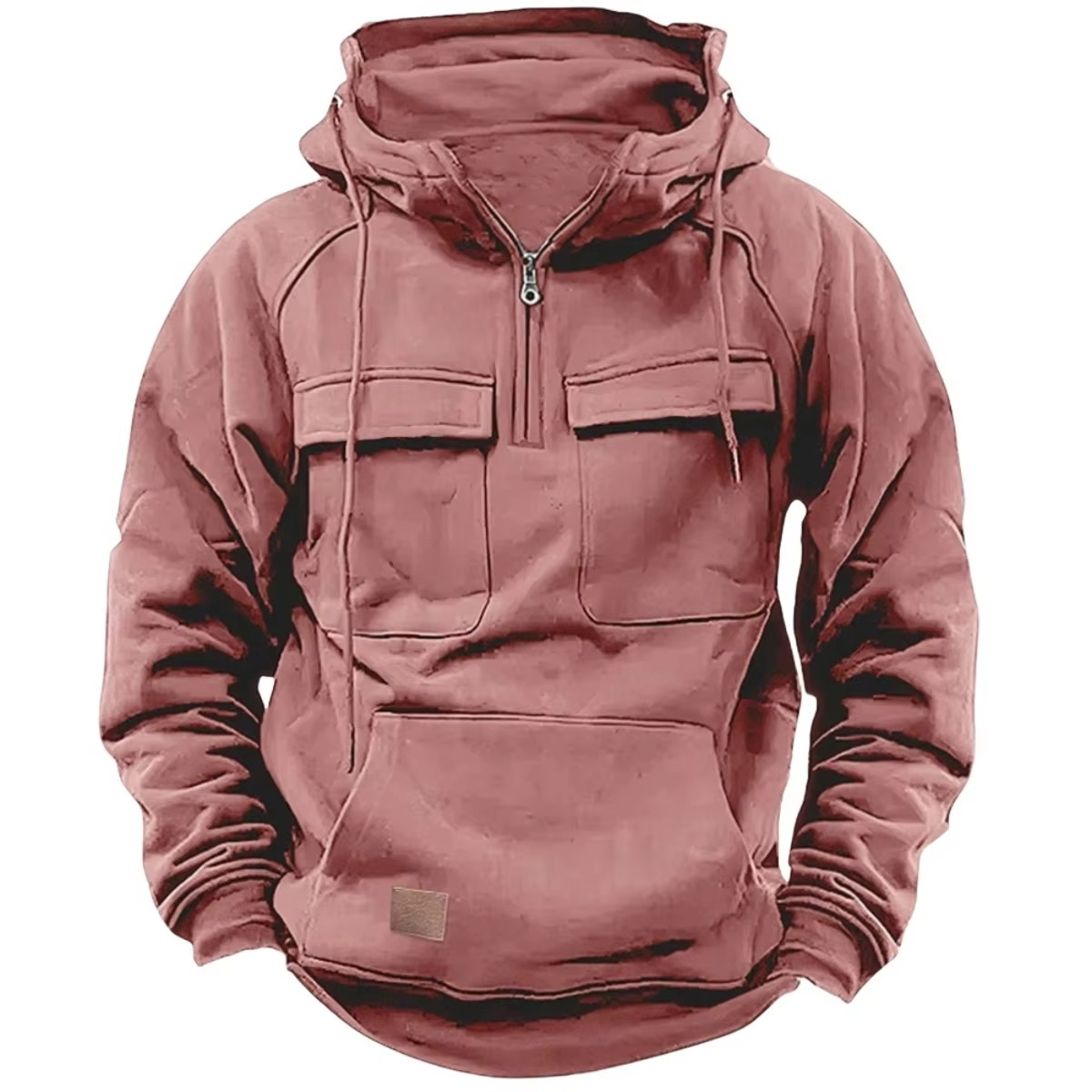 TrendAura Men's Thick Hooded Sweatshirt With Multiple Pockets For Outdoor Warmth And Everyday Wear
