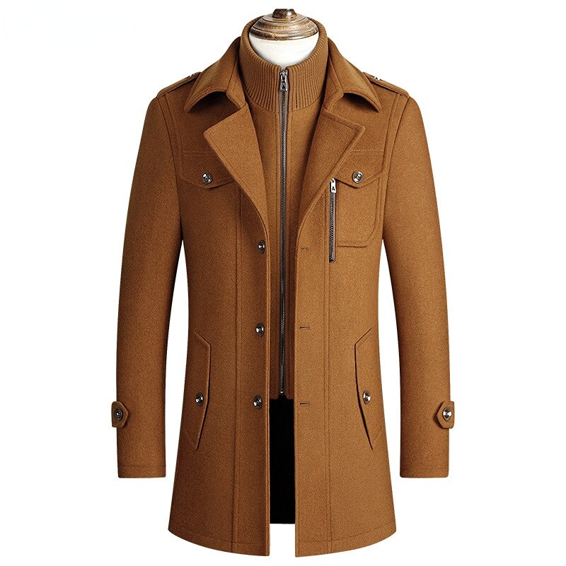 Jackie Men Wool Coat Trendy Luxury Wool Blend Timeless Style For Everyday And Formal Wear