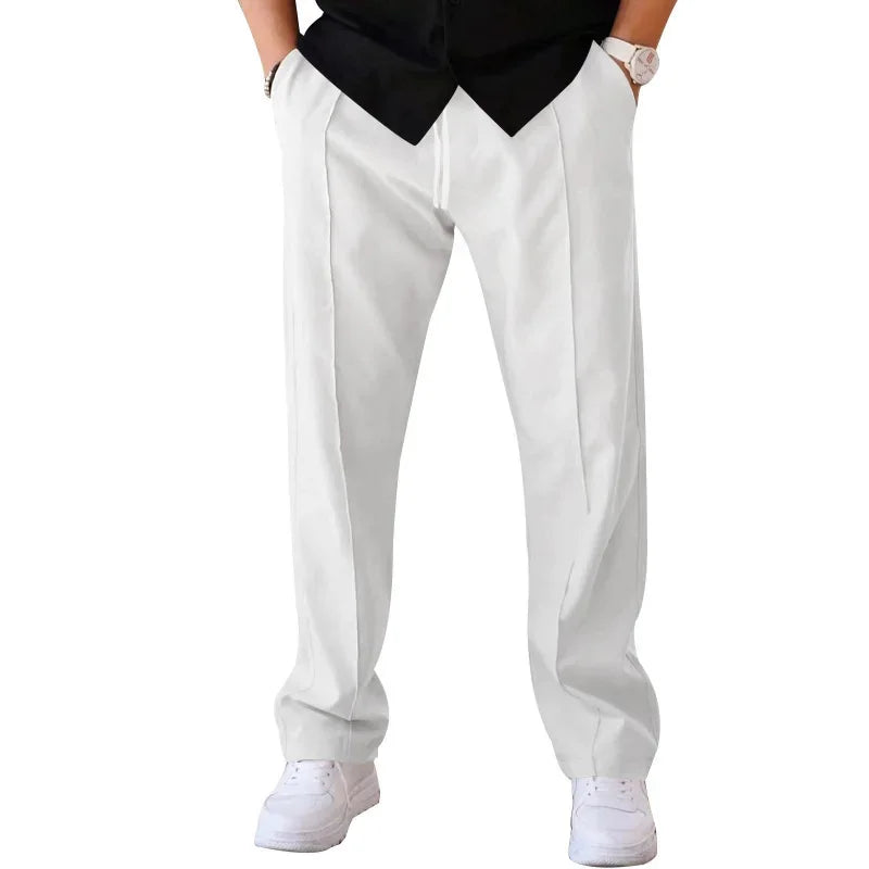 Dylan Men's Loose-Fit Formal Trousers By TrendAura Navy Blue Dress Pants For Business Meetings And Formal Events
