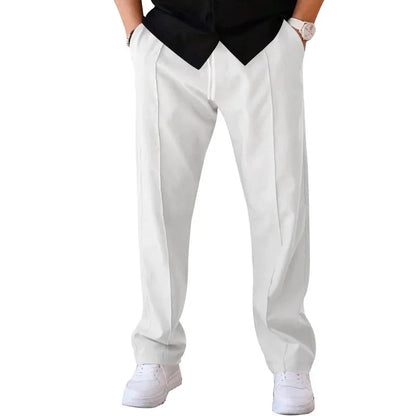 Dylan Men's Loose-Fit Formal Trousers By TrendAura Navy Blue Dress Pants For Business Meetings And Formal Events