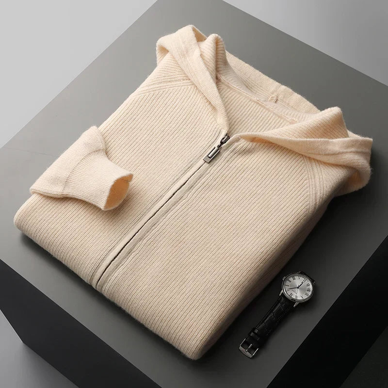 Jordan Premium Cotton Zip Front Hoodie Sweater Soft Knit Cardigan For Men And Women