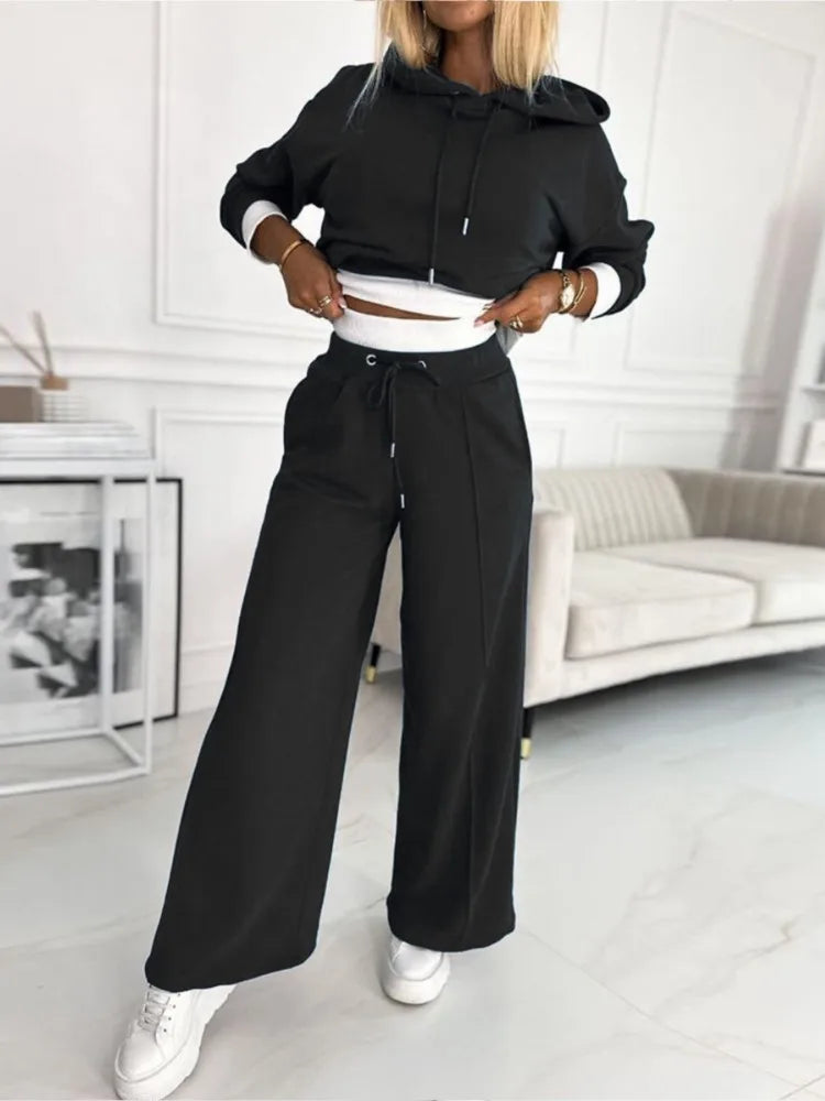 Women’s Casual Tracksuit Set | Hooded Top and Drawstring Trousers