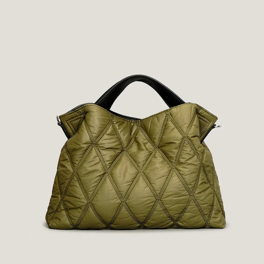 TrendAura Arca Tote Bag - Diamond Quilted Design With Cotton Down Filling And Spacious Interior