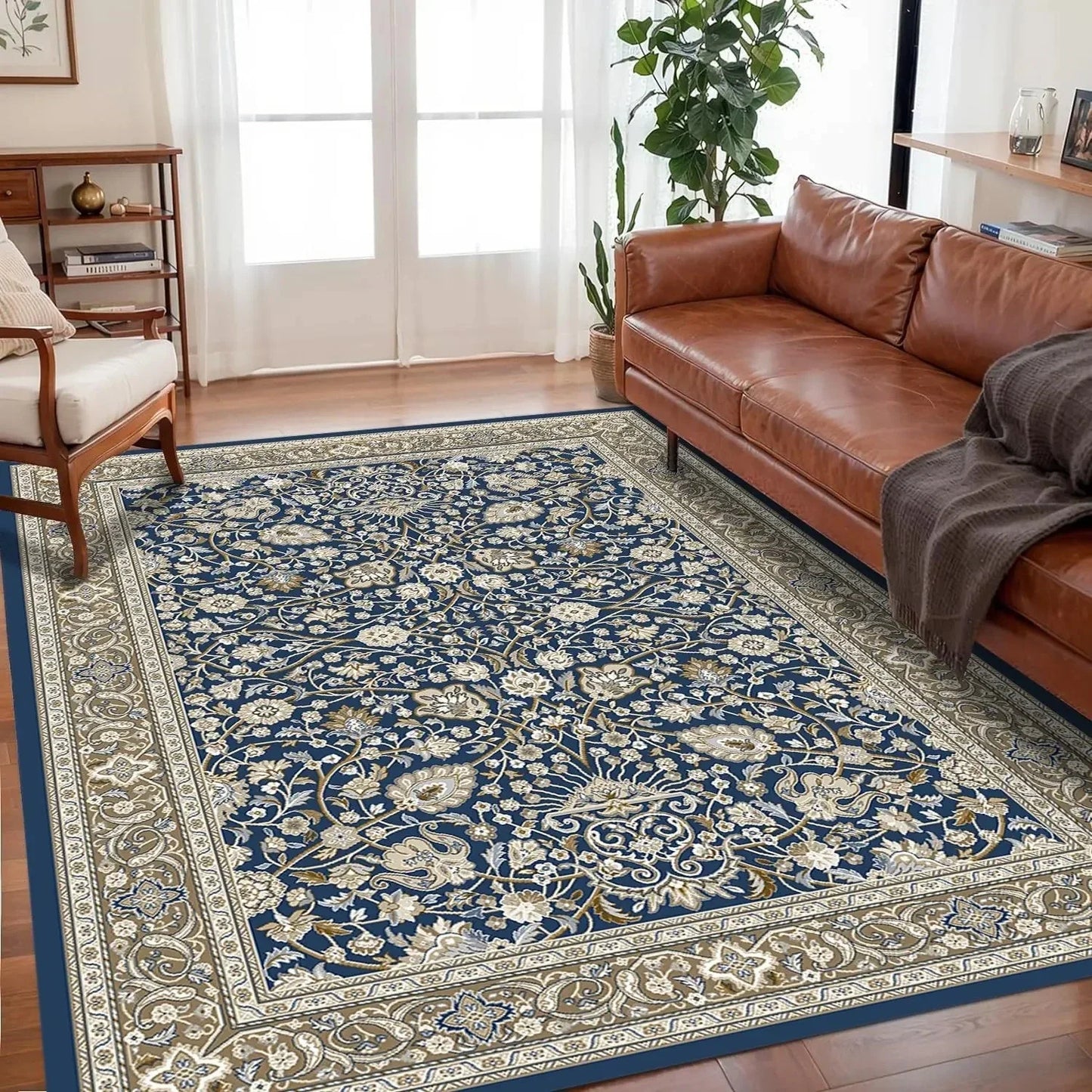 VIKAMA Bohemian-Style Floor Mat Non-Slip, Easy-Care Living Room Carpet Large-Size Floor Rug Bedroom And Living Room Home Décor