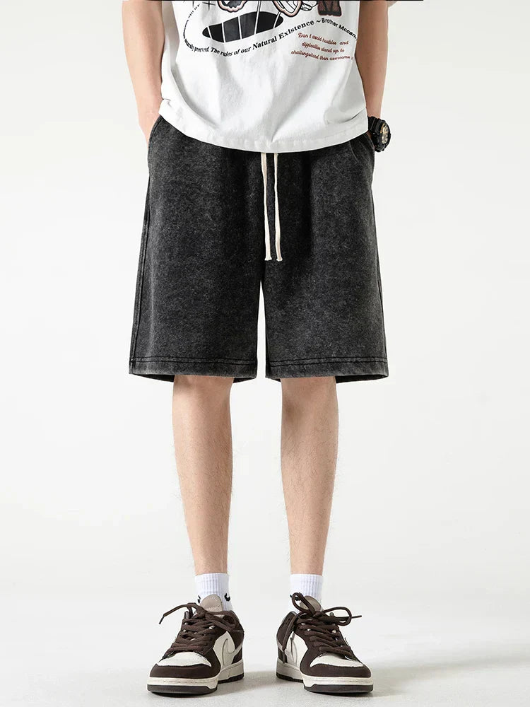 TrendAura Nordic Flair Men's Relaxed Fit Cotton Blend Shorts With Elastic Waist Drawstring Closure