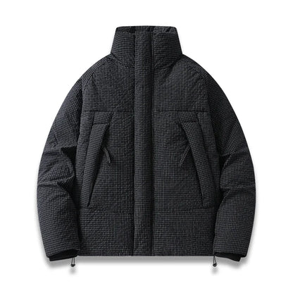 TrendAura Subzero Quilted Parka for Men with Plaid Design Windproof Insulation and Warmth
