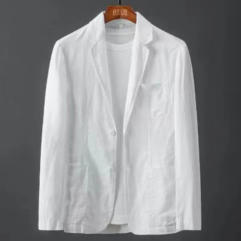 Hollis Vintage Wash Cotton Blazer For Men Lightweight Unlined Casual Jacket Versatile Everyday Wear