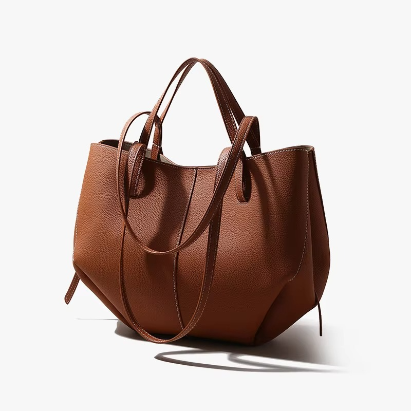 TrendAura Premium Cow Leather Large Capacity Shoulder Tote Bag For Women - Elegant Style Meets Everyday Function
