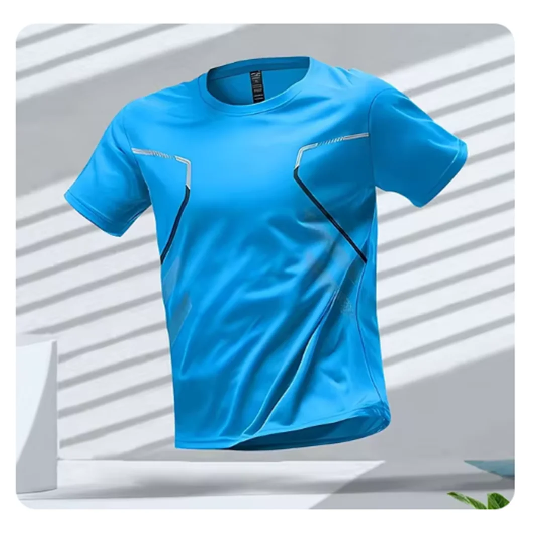 Stridez QuickDry Mens Sport Shirt Ice Silk Breathable MoistureWicking Tee For Running Training Outdoors