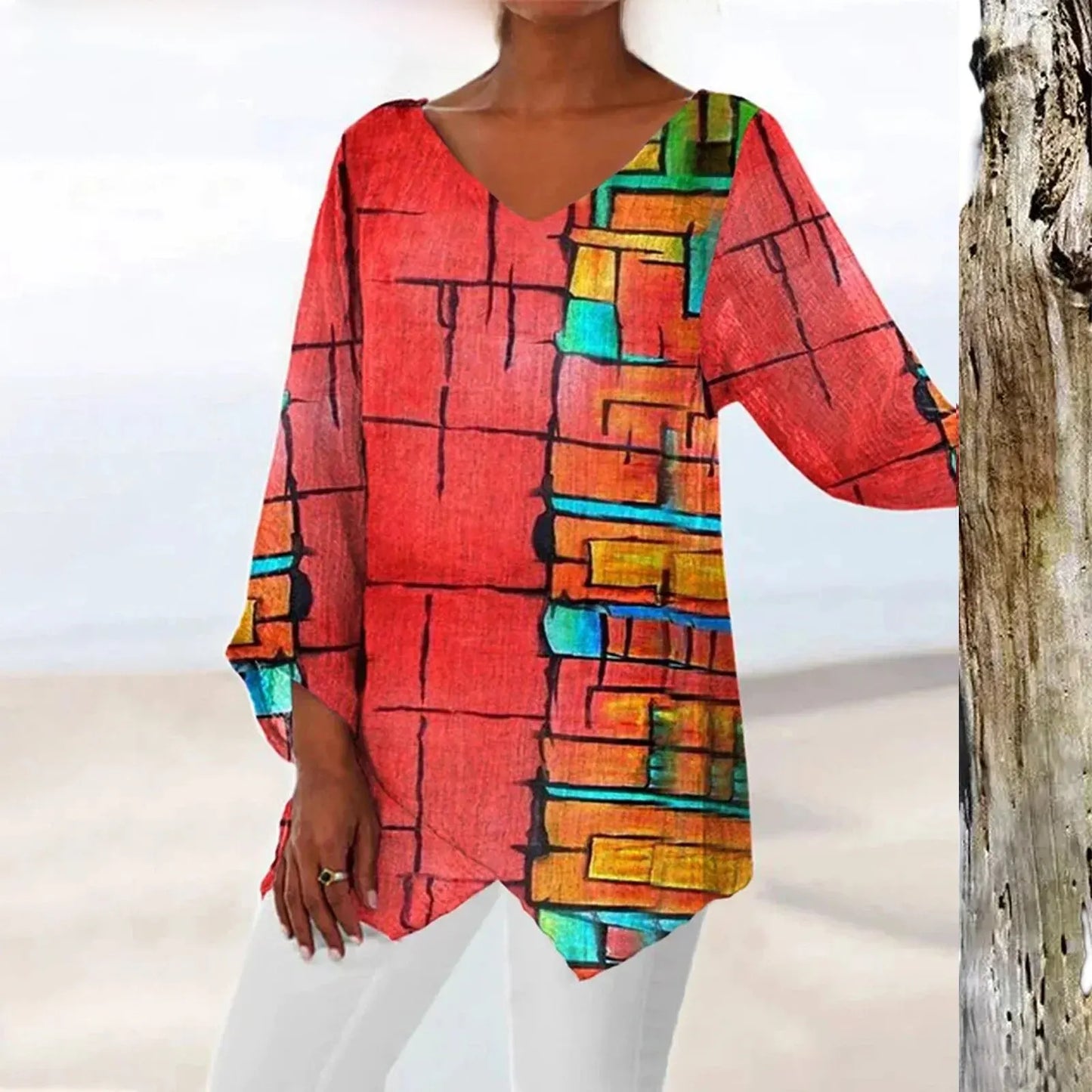 Avelina - Vintage V-neck top